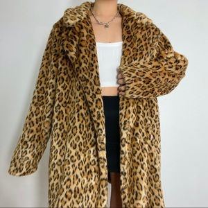 Maison Scotch Leopard print faux fur coat